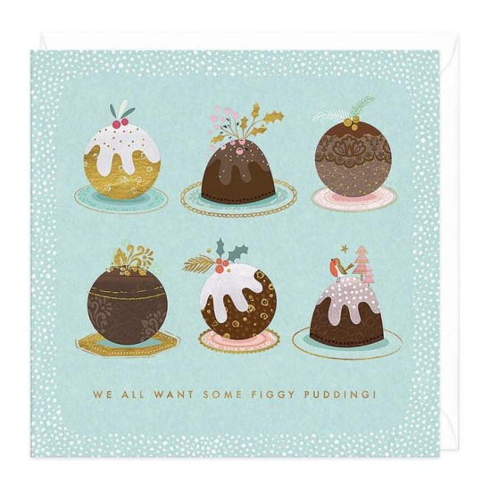 Whistlefish Christmas Card - Figgy Puddings (DELIVERY TO EU ONLY)