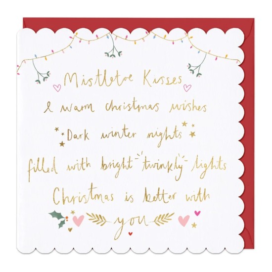Whistlefish Christmas Card - Mistletoe Kisses (DELIVERY TO EU ONLY)