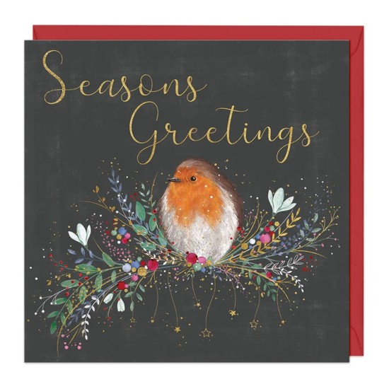 Whistlefish Christmas Card - Seasons Greetings Robin (DELIVERY TO EU ONLY)