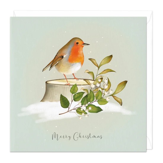 Whistlefish Christmas Card - Snowberry Robin (DELIVERY TO EU ONLY)