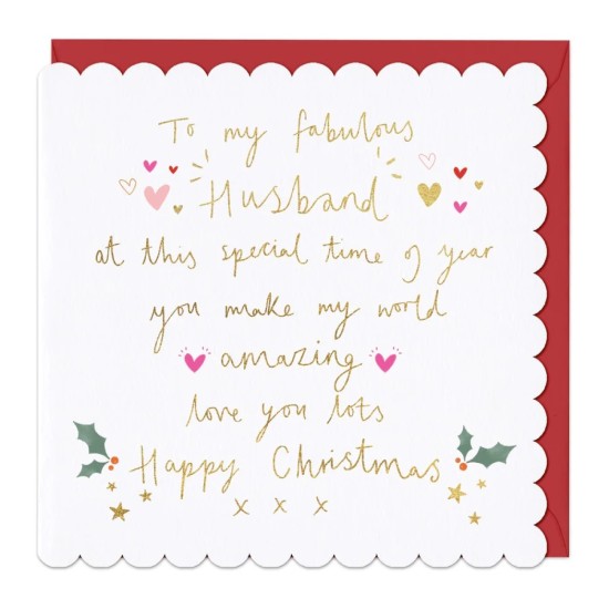 Whistlefish Christmas Card - To My Fabulous Husband (DELIVERY TO EU ONLY)