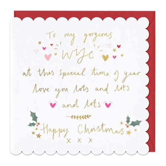 Whistlefish Christmas Card - To My Gorgeous Wife (DELIVERY TO EU ONLY)