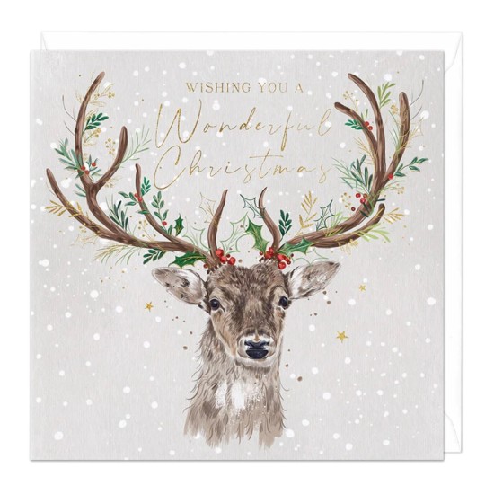 Whistlefish Christmas Card - Wonderful Christmas Stag (DELIVERY TO EU ONLY)