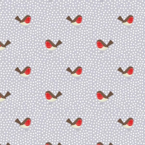 Whistlefish Christmas Sheet Wrap : Robins in the Snow (DELIVERY TO EU ONLY)
