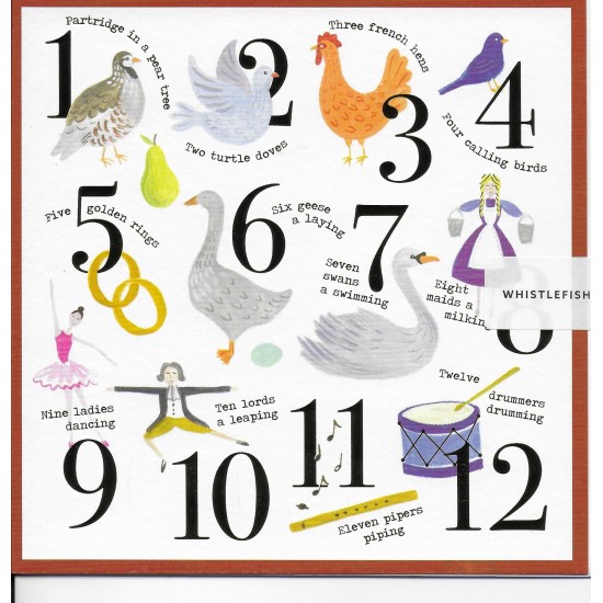 Whistlefish Christmas Card - 12 Days of Christmas (DELIVERY TO EU ONLY)