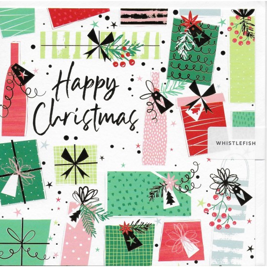 Whistlefish Christmas Card - Happy Christmas presents (DELIVERY TO EU ONLY)