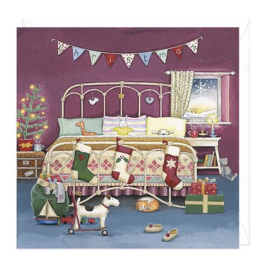 Whistlefish Christmas Card - Festive Bedroom (DELIVERY TO EU ONLY)