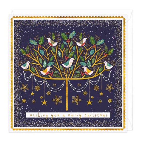 Whistlefish Christmas Card - Birds in Tree (DELIVERY TO EU ONLY)